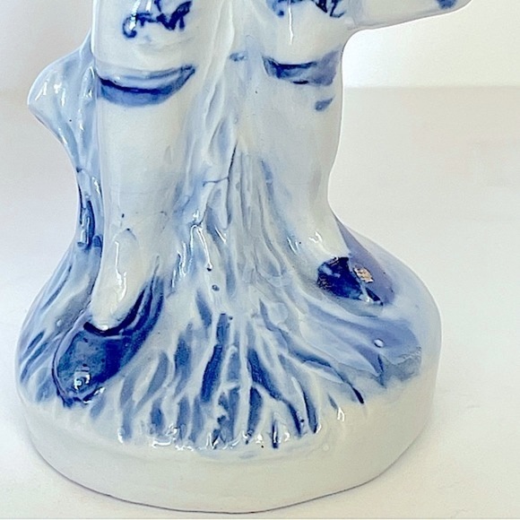 Porcelain Figures Colonial Victorian Men Blue White Gold Hand Painted Vintage - Picture 9 of 15